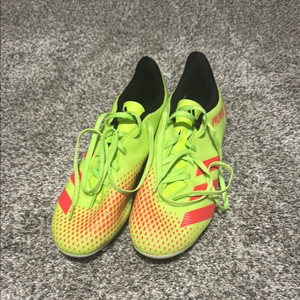 {Adidas} Bright Green and Red Soccer Cleats